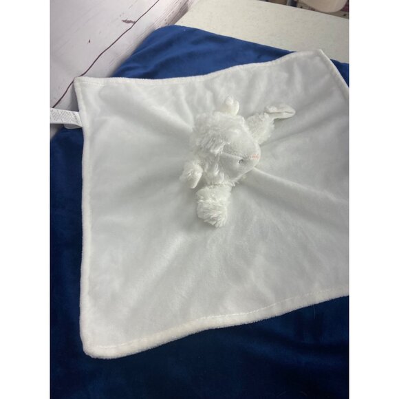 Carters White Sheep Lamb Lovey Security Blanket Pacifier Holder 14 x 14 - Picture 2 of 7
